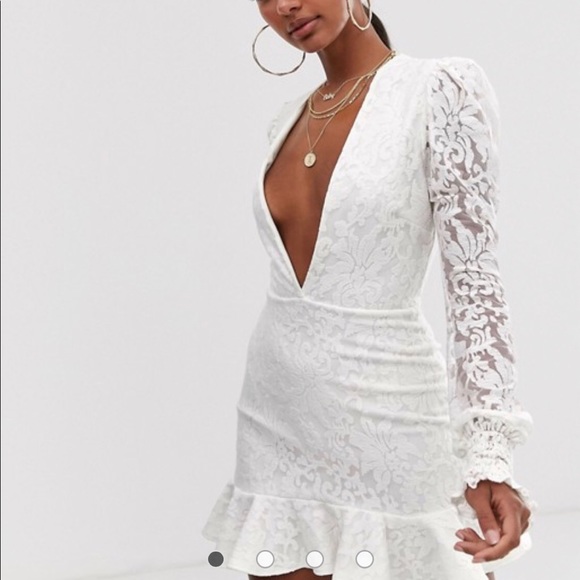 floor length white lace dress Veil Haven Bridal Dress– Teuta Matoshi main image 0